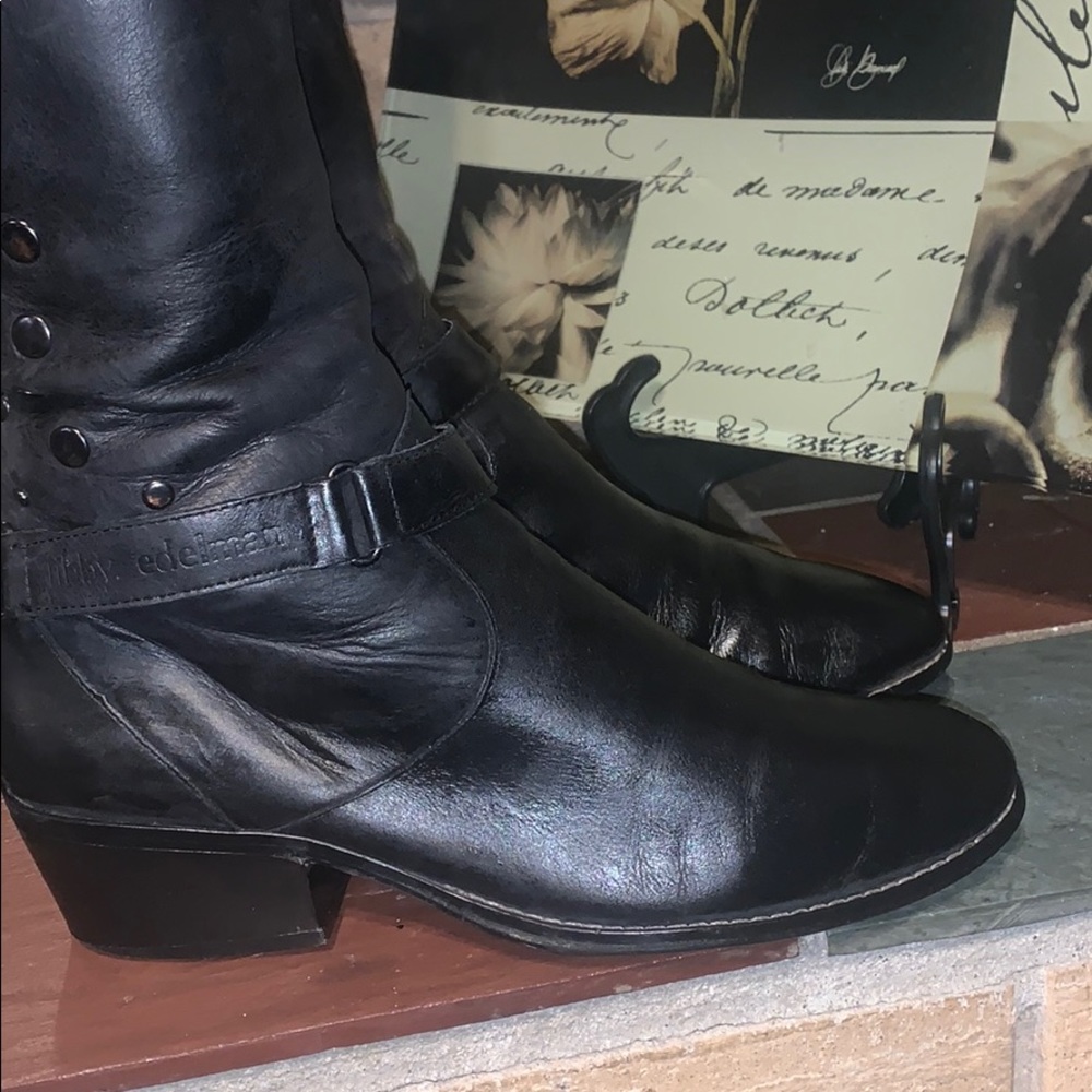 Libby Edelman Tall Riding Boots Size 8 Black Stud DB1 - Picture 8 of 16
